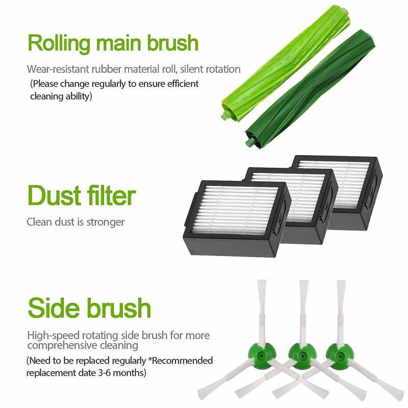 Set 8 accesorii pentru iRobot Roomba i7 i7+/i7 Plus E5 E6 E7 Set 8 accesorii pentru iRobot Roomba i7 i7+/i7 Plus E5 E6 E7